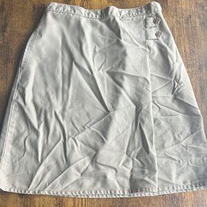 Lands End Girls Uniform | Khaki A-Line Skirt